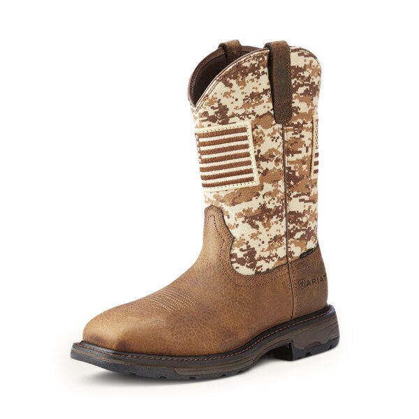 Ariat WorkHog Patriot Steel Toe Work Boot in Light Brown